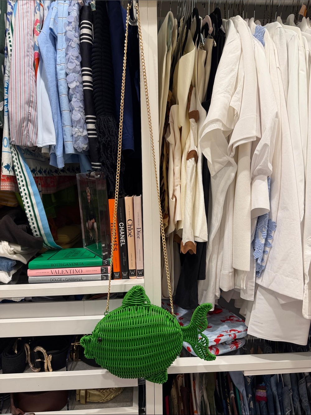Tommy Bahama Green Woven Fish Crossbody Bag